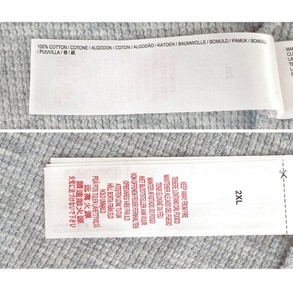 Disney Grey Waffle Jersey Long Sleeve Scoop Neck Mickey and Minnie Tee Top - Picture 4 of 5